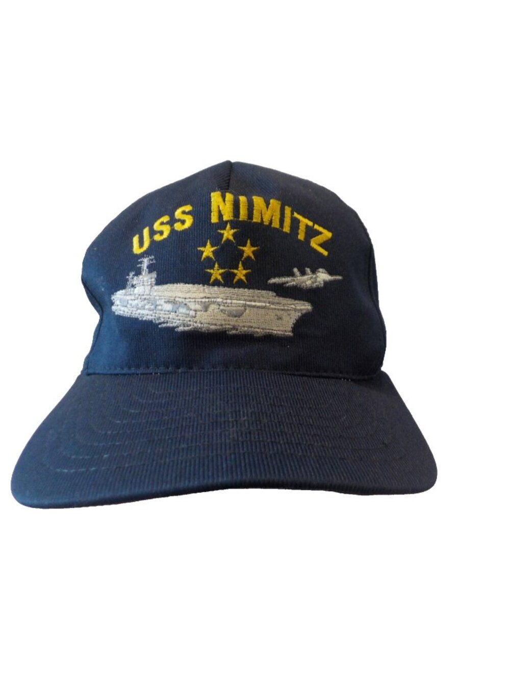 USS Nimitz Navy Thick Embroidery Adjustable Strap Back Dark Blue Ball Cap / Hat